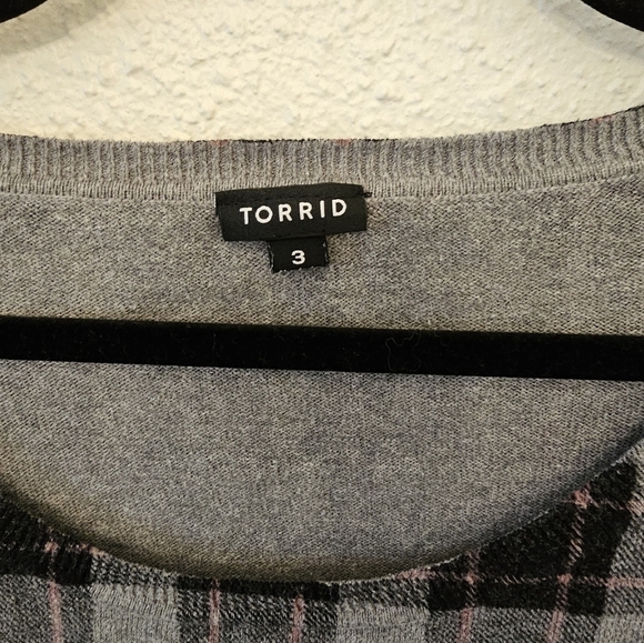 Torrid Size 3 100% Cotton Plaid Pullover Sweater - Picture 4 of 9